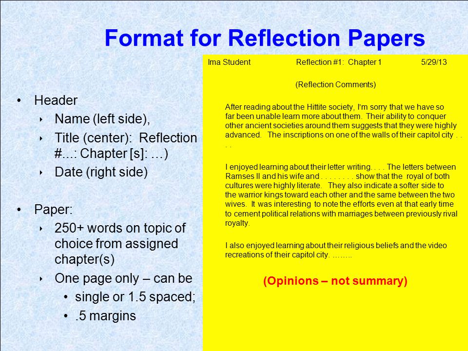 Sample Reflection Paper